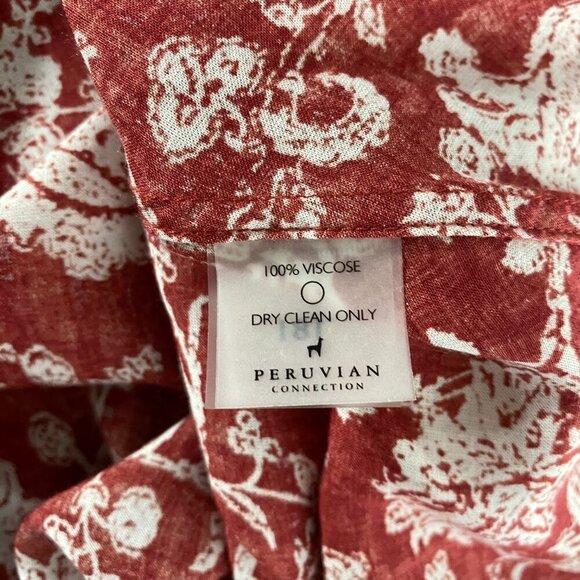 Peruvian Connection Becca Camisole Tank Top Size 2 Ruffle Red Floral NWT TP-2638 - Picture 9 of 9